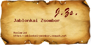 Jablonkai Zsombor névjegykártya